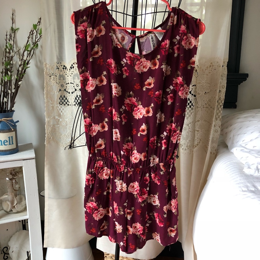 Mimi Chica Burgundy Romper